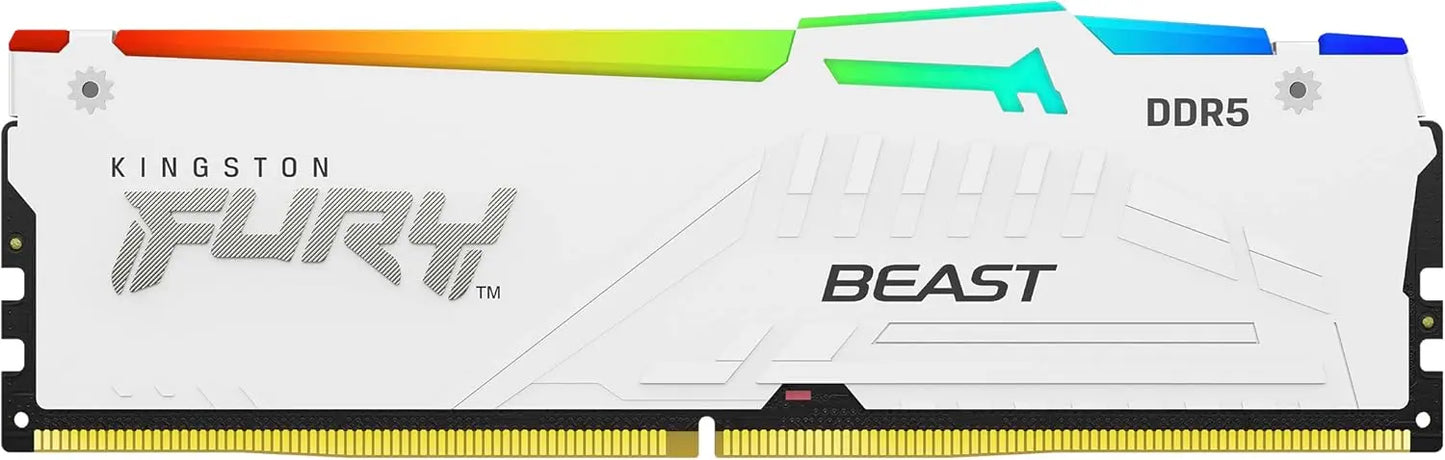 Kingston Fury Beast RGB 16GB DDR5 5600MHz CL40 DIMM Gaming Desktop Memory - White