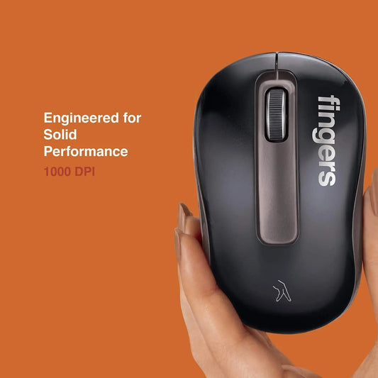 FINGERS GlidePro Wireless Mouse with Nano USB Receiver Highly Responsive  Compatible with Microsoft Windows, Mac & Linux OS