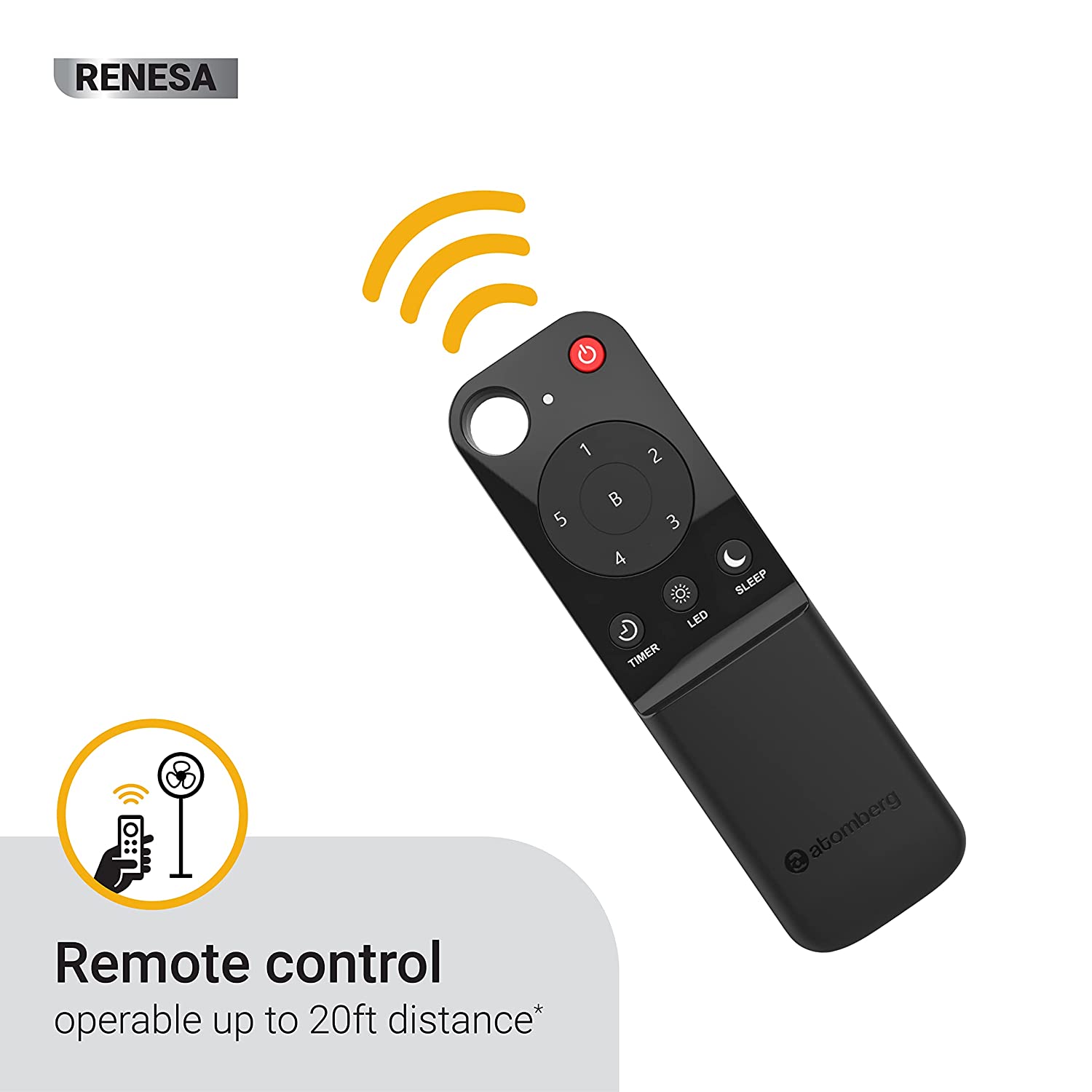 Atomberg Renesa 400mm NON-SWING BLDC motor Energy Saving Pedestal Fan with Remote Control Black