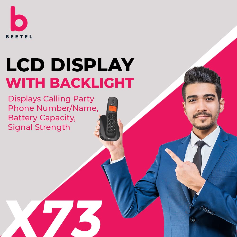 Beetel X-73 Cordless Landline Phone  Black