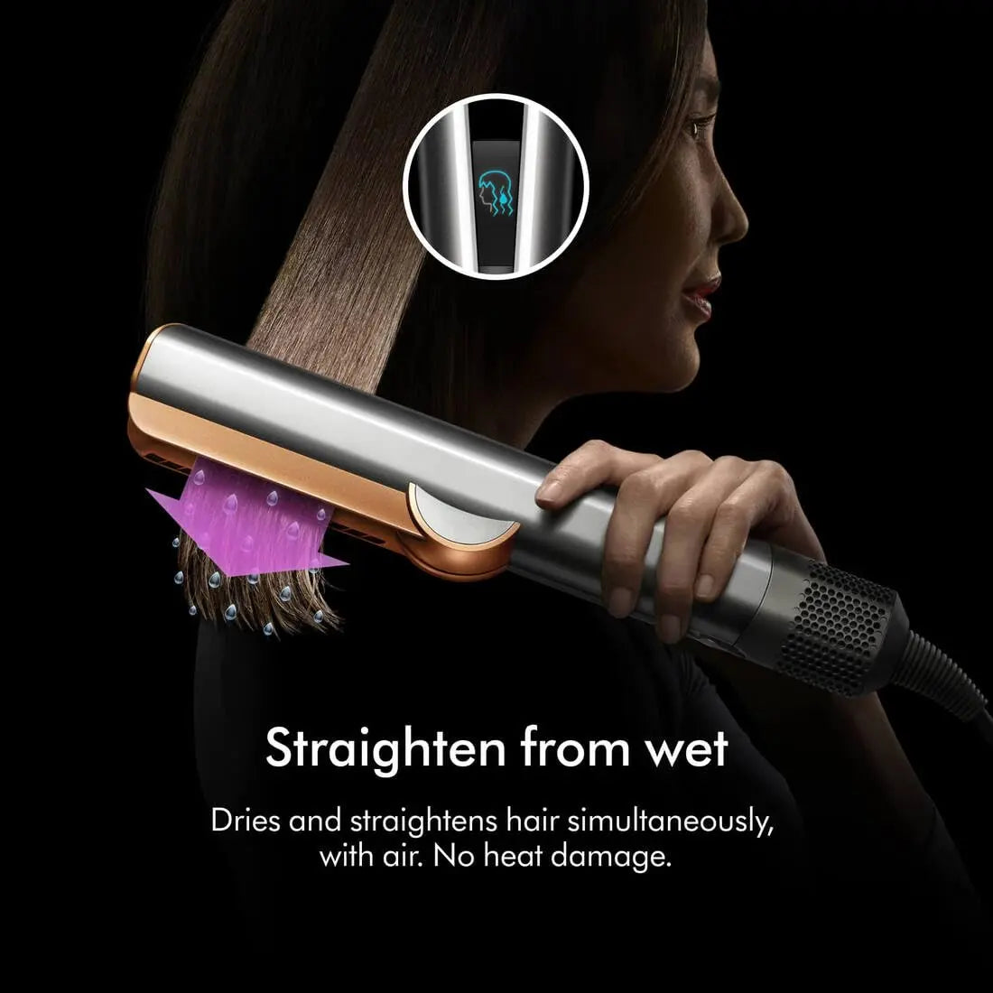 Dyson Airstrait Hair Straightener Red Velvet & Gold  Straightens with Air  No Hot Plates