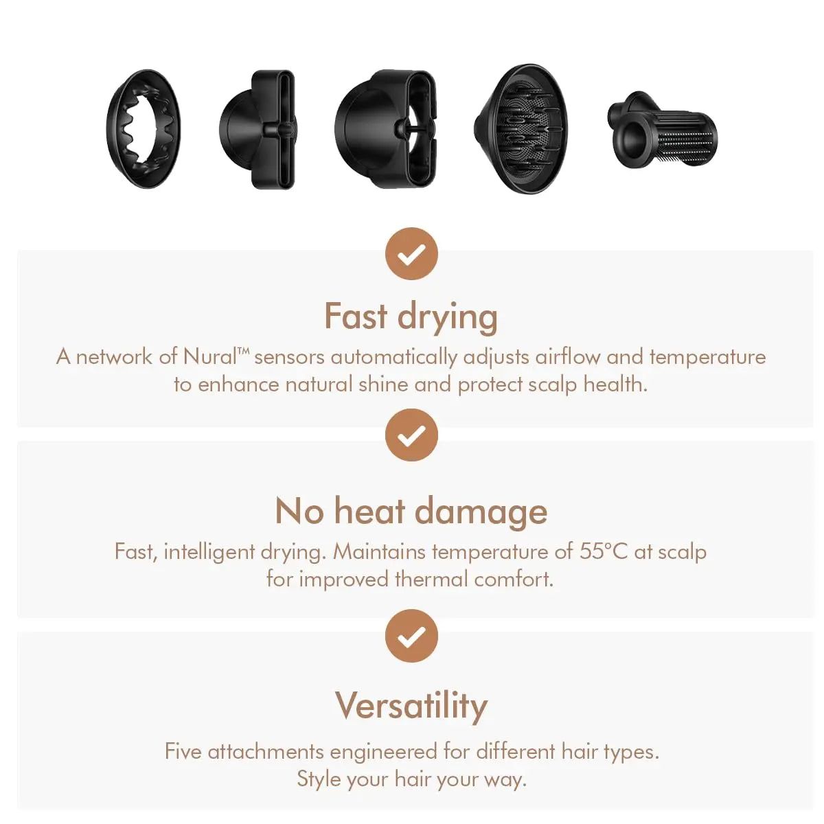 Dyson Supersonic Nural Intelligent Hair Dryer Protects Scalp Health Fast Drying No Heat Damage