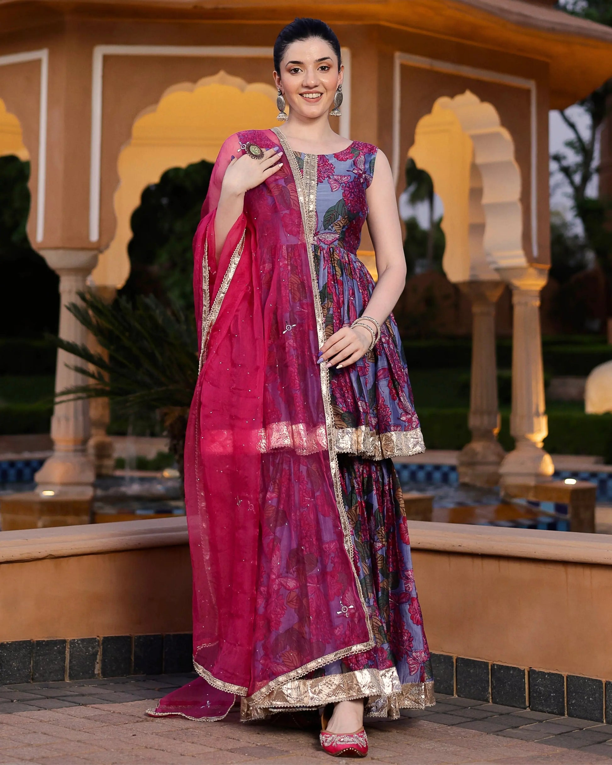 Srini Chanderi Sharara Set My Store