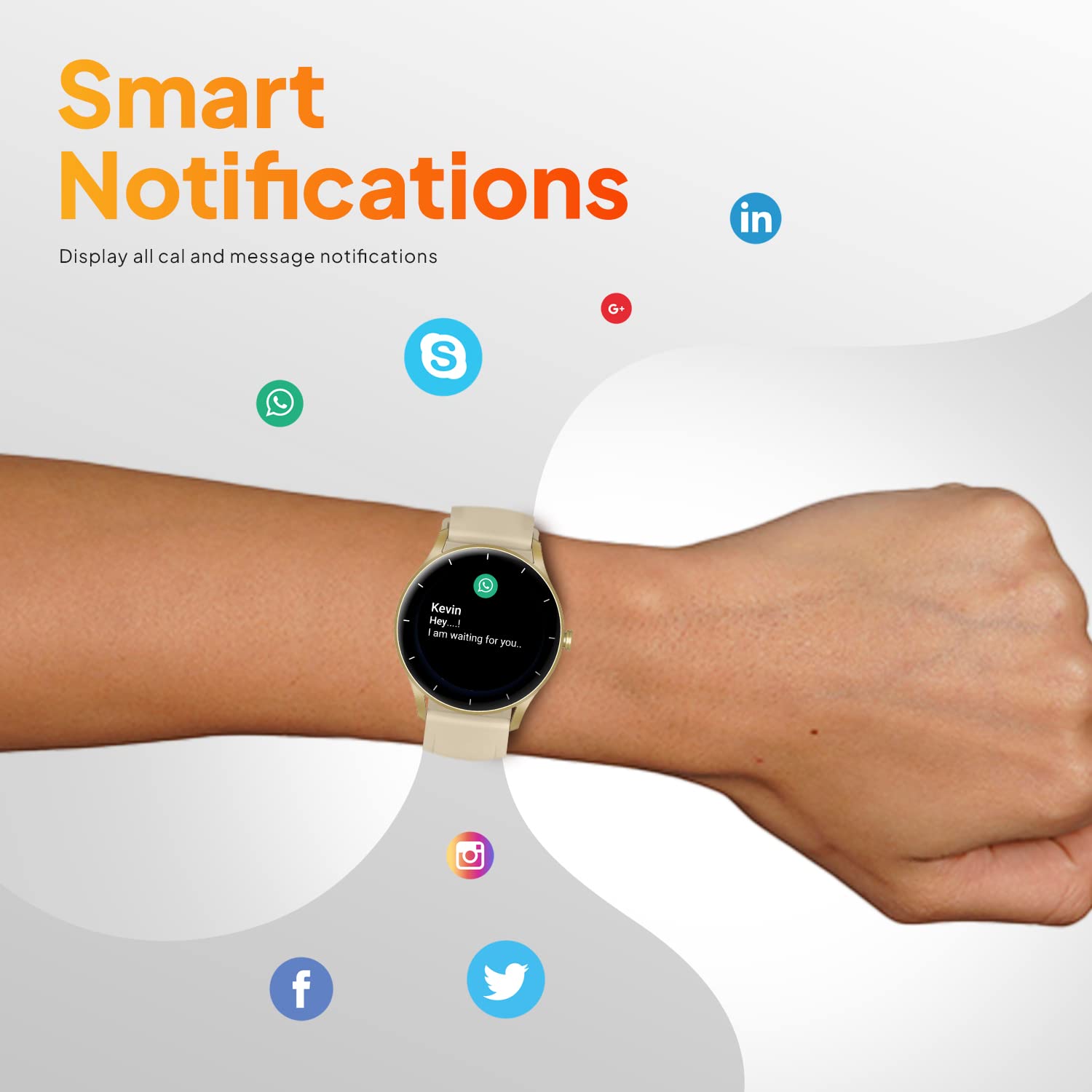 Fire-Boltt Rocket SmartWatch ‎BSW093 1.3" Bluetooth Calling Smartwatch with AI Voice Assistant, 100+ Sports Modes, 360 Health Suite Champagne Gold