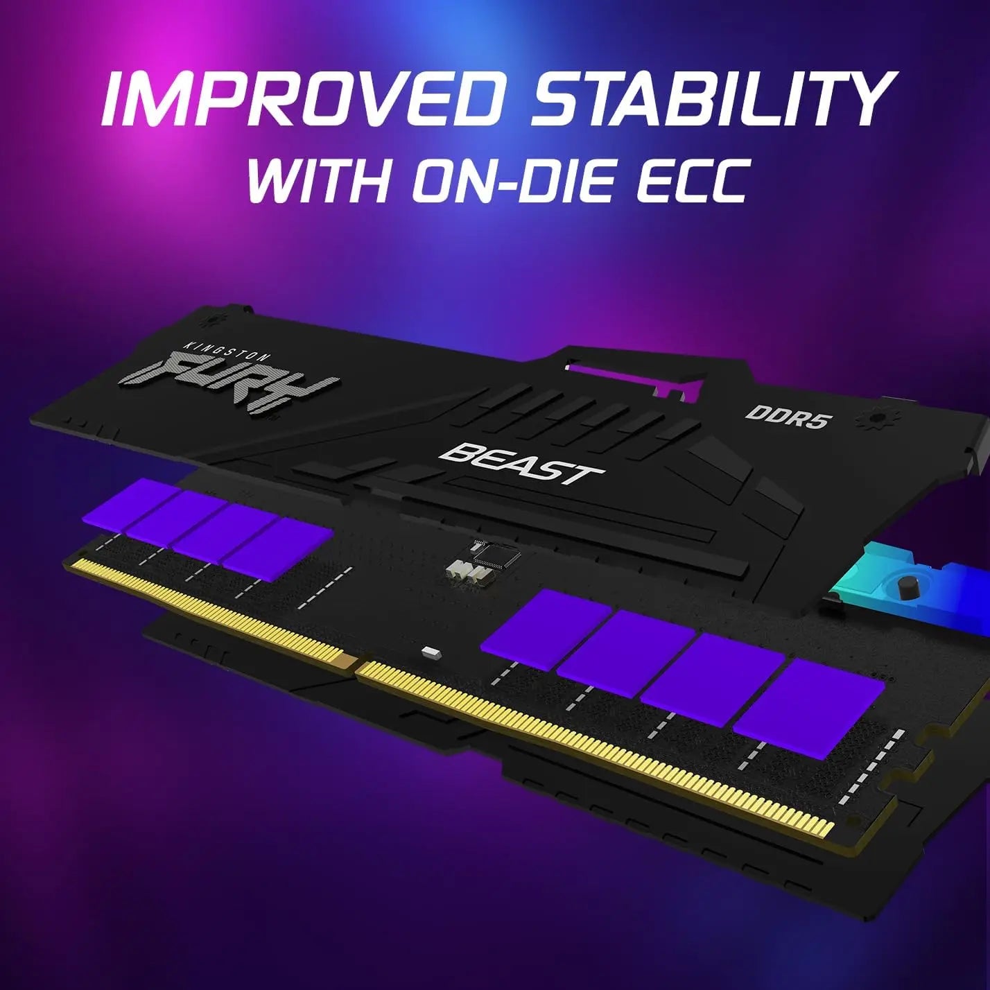 Kingston Fury Beast 16GB DDR5 6000MHz CL36 RGB Gaming Desktop Memory - Black