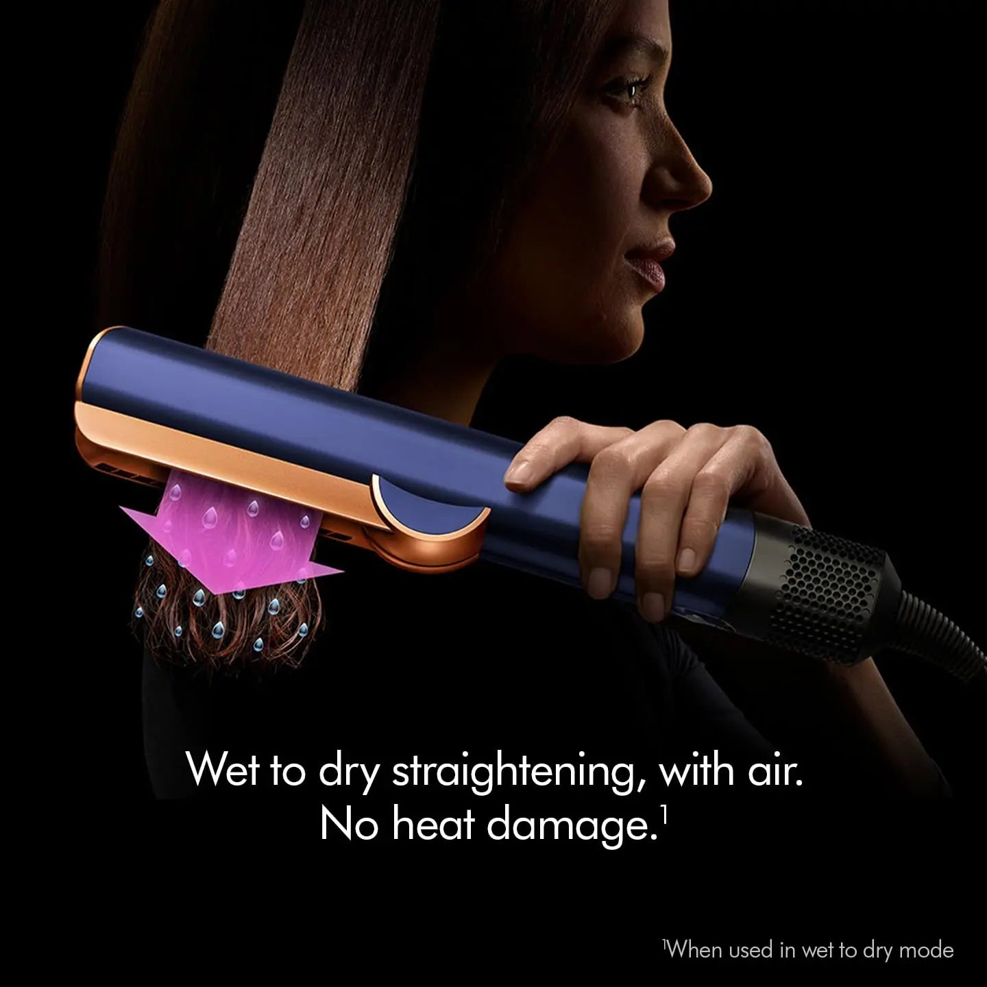 Dyson Airstrait™ Straightener Wet to Dry Straightener No Heat Damage 2 in 1 Straightening Saves Time Natural Straight Look Uses Air No Hot Plates