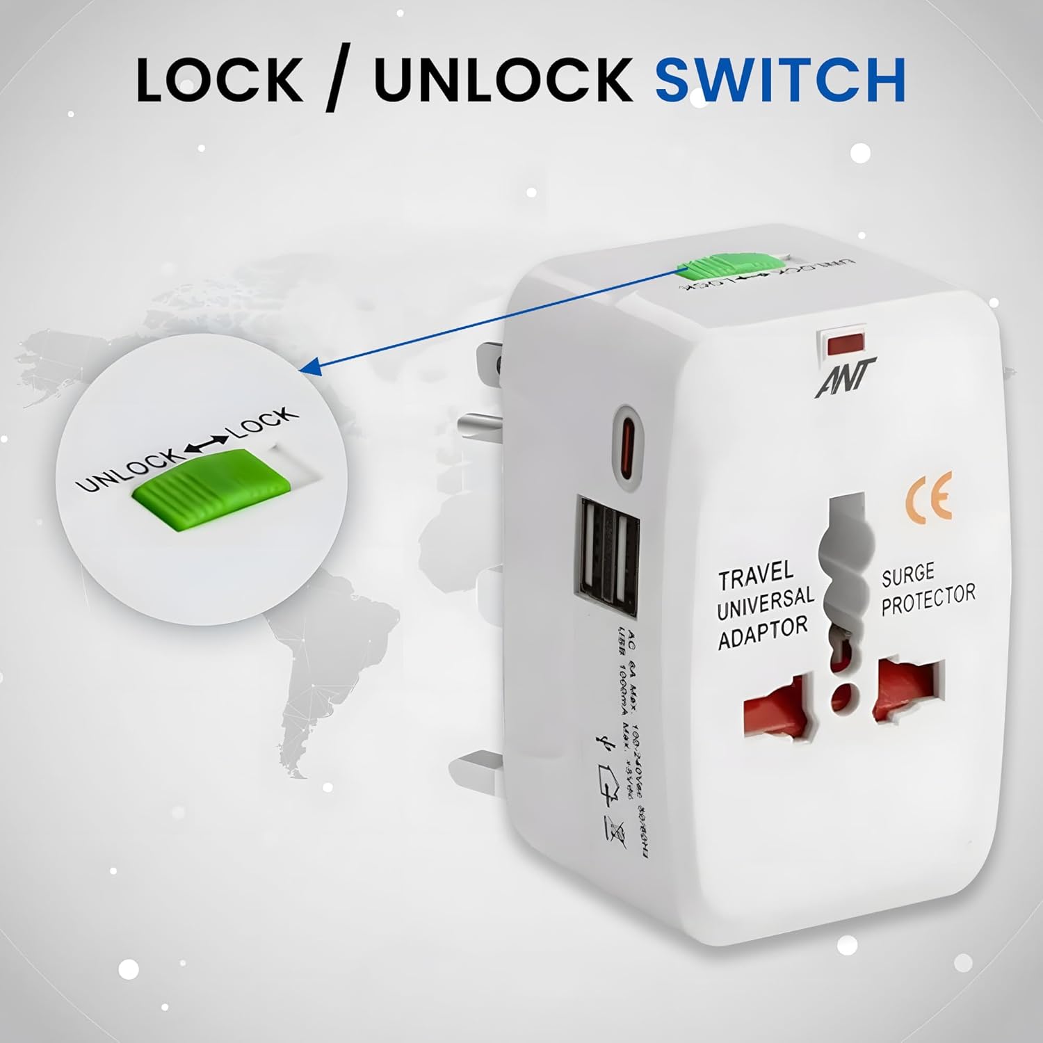 Ant International Power Plug USB To Type-C Amigo 201 (White