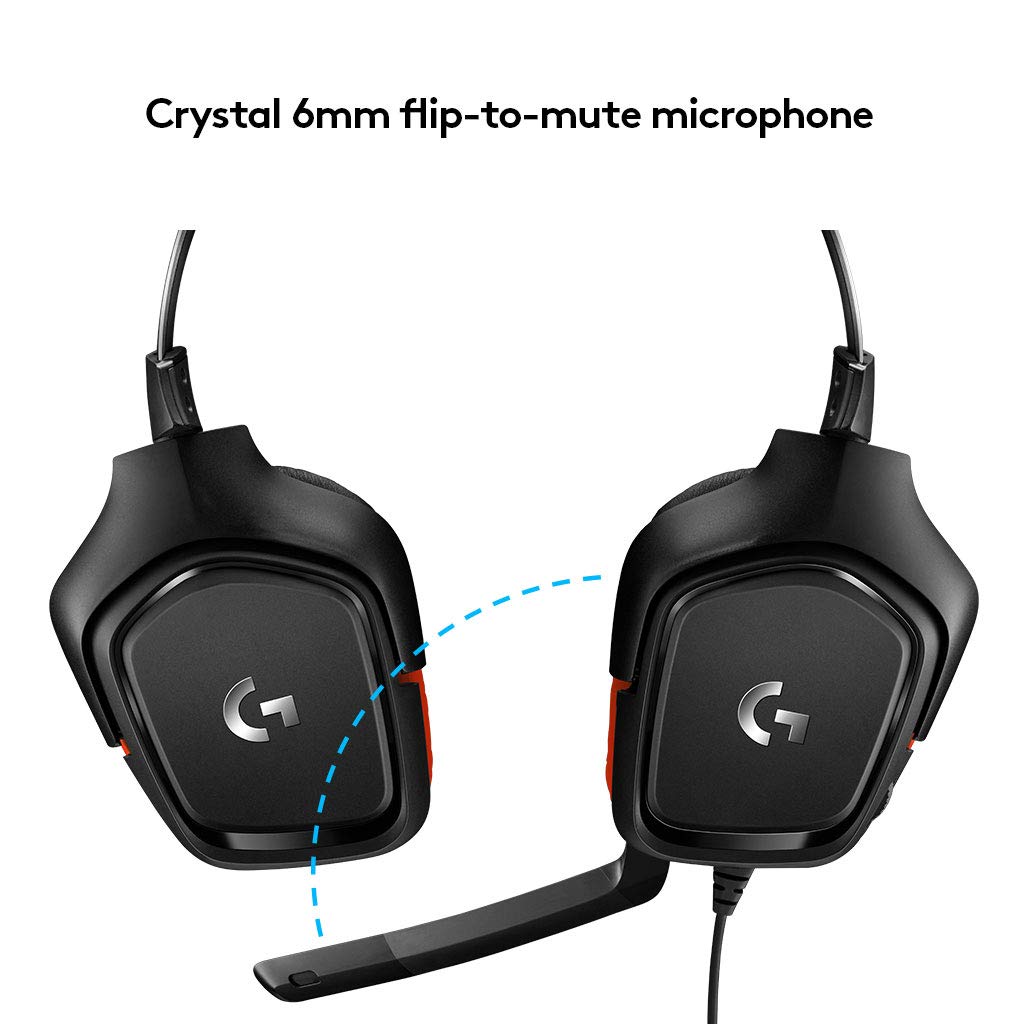 Logitech G331 Wired Gaming Headphone Flip-to-Mute Mic for Playstation 4, Xbox One and Nintendo Switch