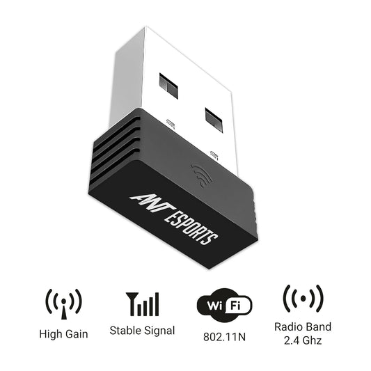 ANT ESPORTS AE200M 150 MBPS USB 2.0  WIFI DONGLE FOR DESKTOP LAPTOP PC  2.4GHZ