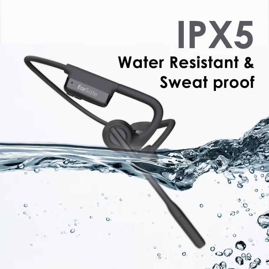 NG EarSafe Comm  Open Ear Air Conduction Headphones with Mic & Noise Cancelling Boom Mic  Mute Button  17+ Hrs Battery  Type-C Fast Charging  Open Ear Headphones for Work & Calls