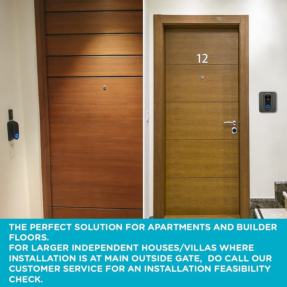 Qubo Smart WiFi Wireless Video Doorbell ULTRA OC-HCD02BL