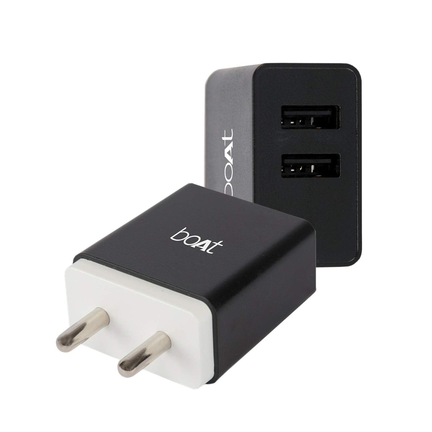 Boat WCD 3.1 A Smart Charging Adapter 15W with Dual Ports and Smart IC Protection Black