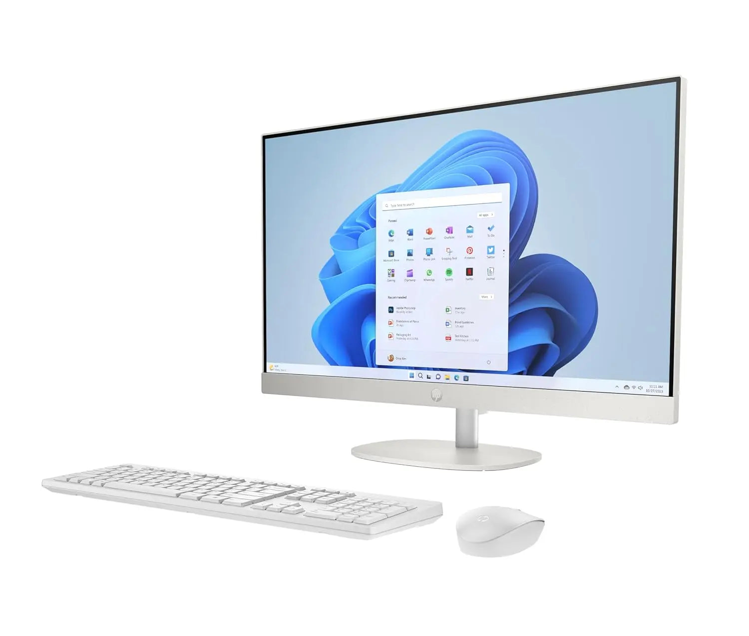 HP All in One 24-cr0477in 13th Gen Intel Core i5 Processor/8GB RAM/512GB SSD/Win11/Microsoft Office Home 2024/Intel HD Graphic Card/Screen Inch 23.8/White