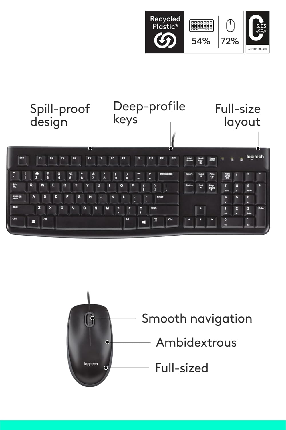 Logitech MK120 Wired Keyboard and Mouse Combo