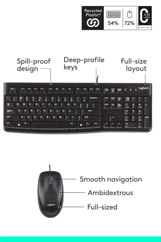 Logitech MK120 Wired Keyboard and Mouse Combo