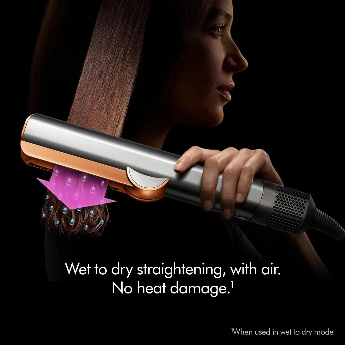 Dyson Airstrait Hair Straightener Red Velvet & Gold  Straightens with Air  No Hot Plates