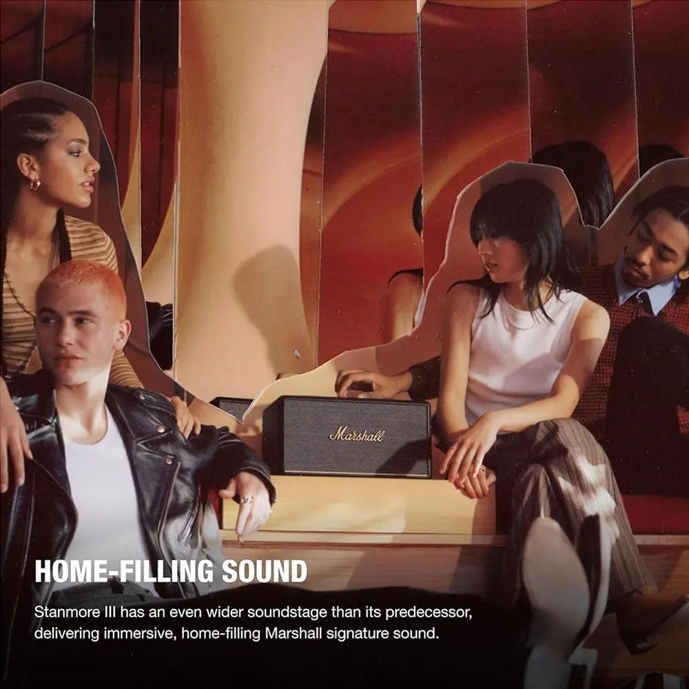 Marshall Stanmore III Wired Connectivity Home Speaker with Bluetooth 5.2 & RCA or 3.5mm Input - Black