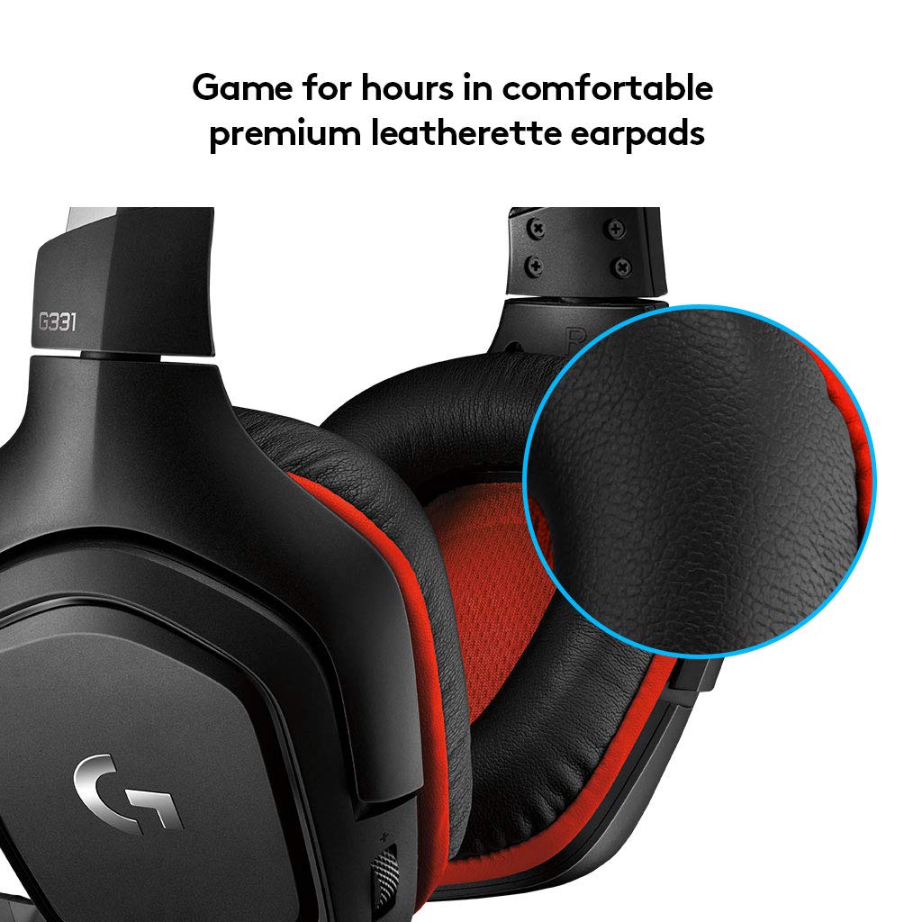 Logitech G331 Wired Gaming Headphone Flip-to-Mute Mic for Playstation 4, Xbox One and Nintendo Switch