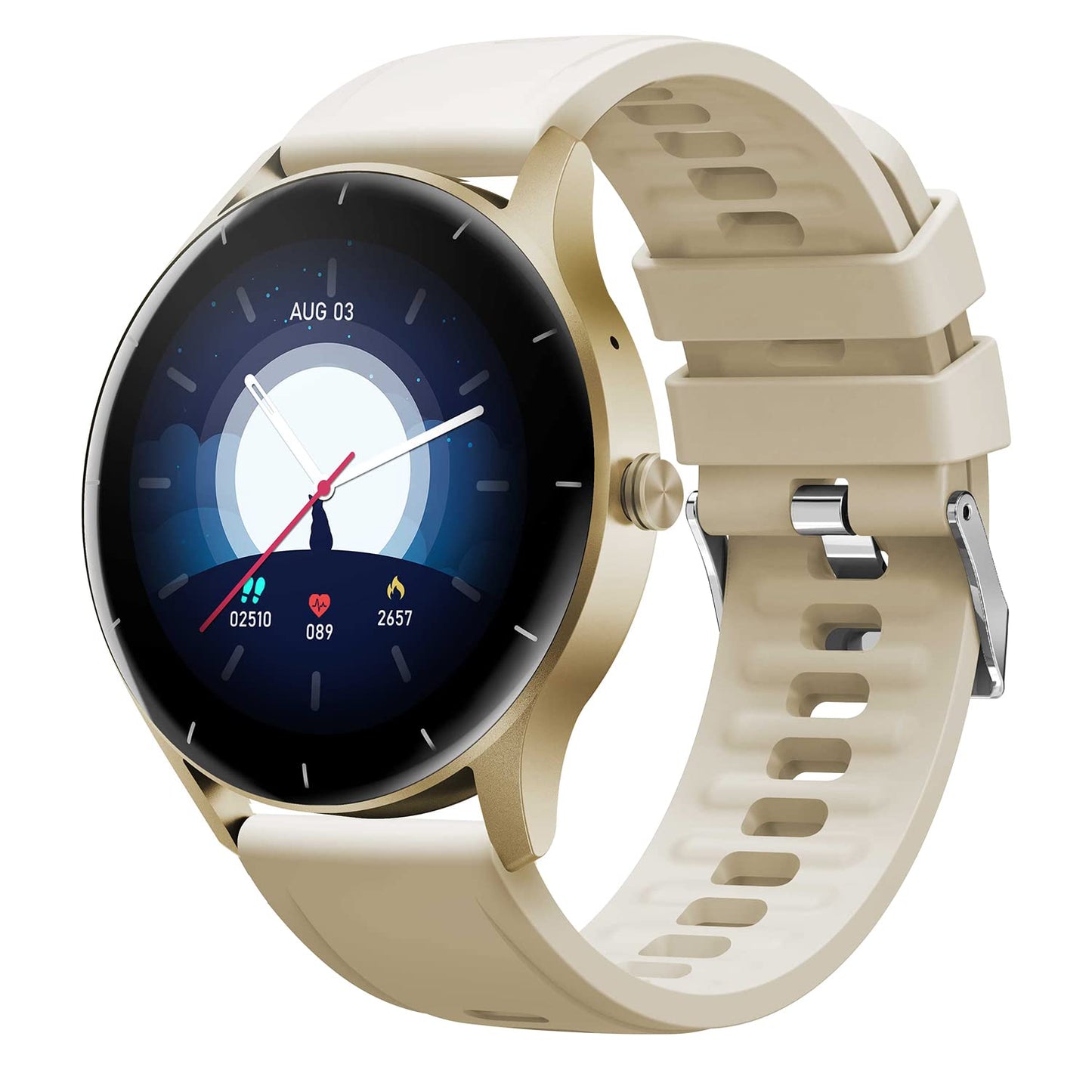 Fire-Boltt Rocket SmartWatch ‎BSW093 1.3" Bluetooth Calling Smartwatch with AI Voice Assistant, 100+ Sports Modes, 360 Health Suite Champagne Gold
