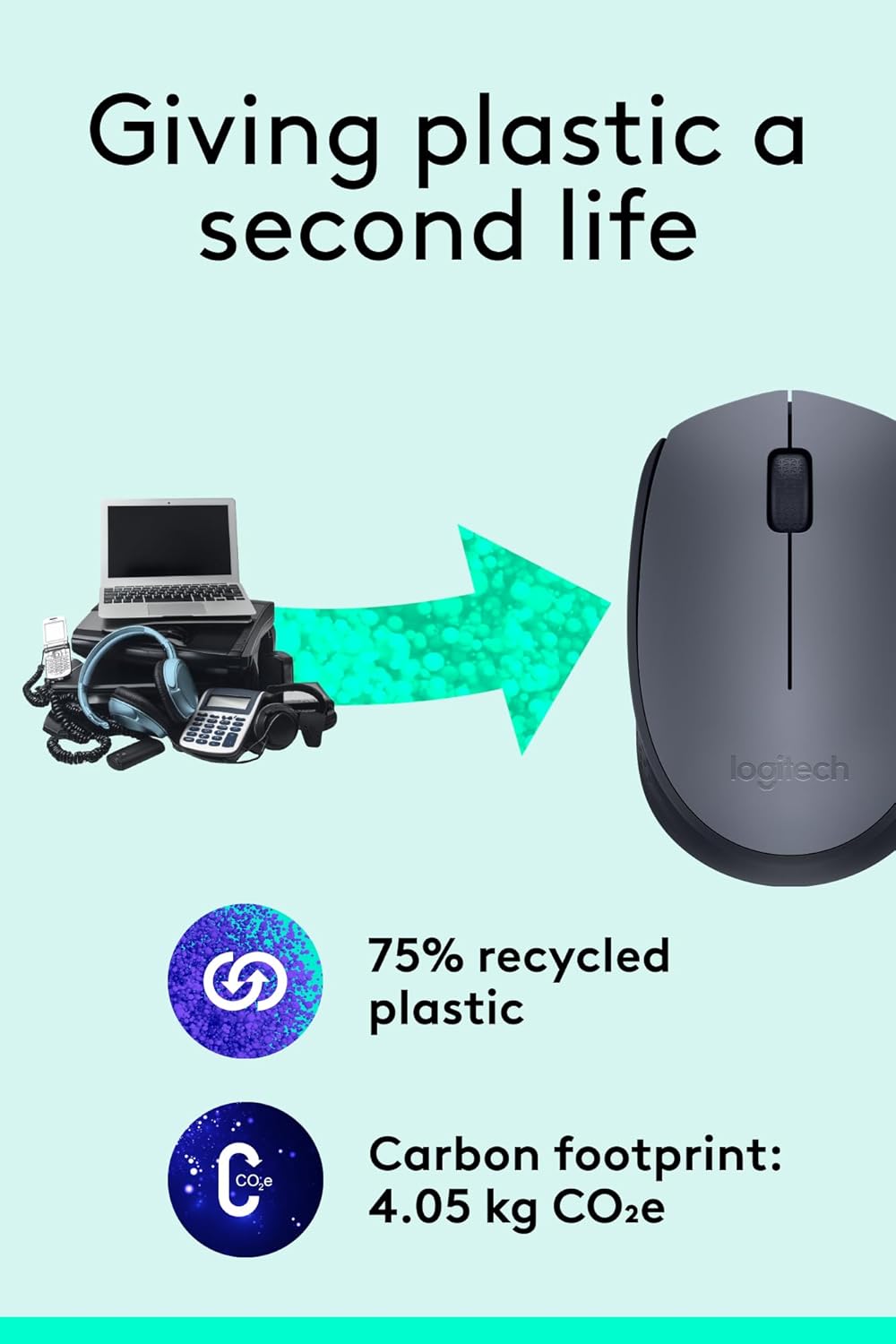 Logitech M170 Wireless Mouse - Grey