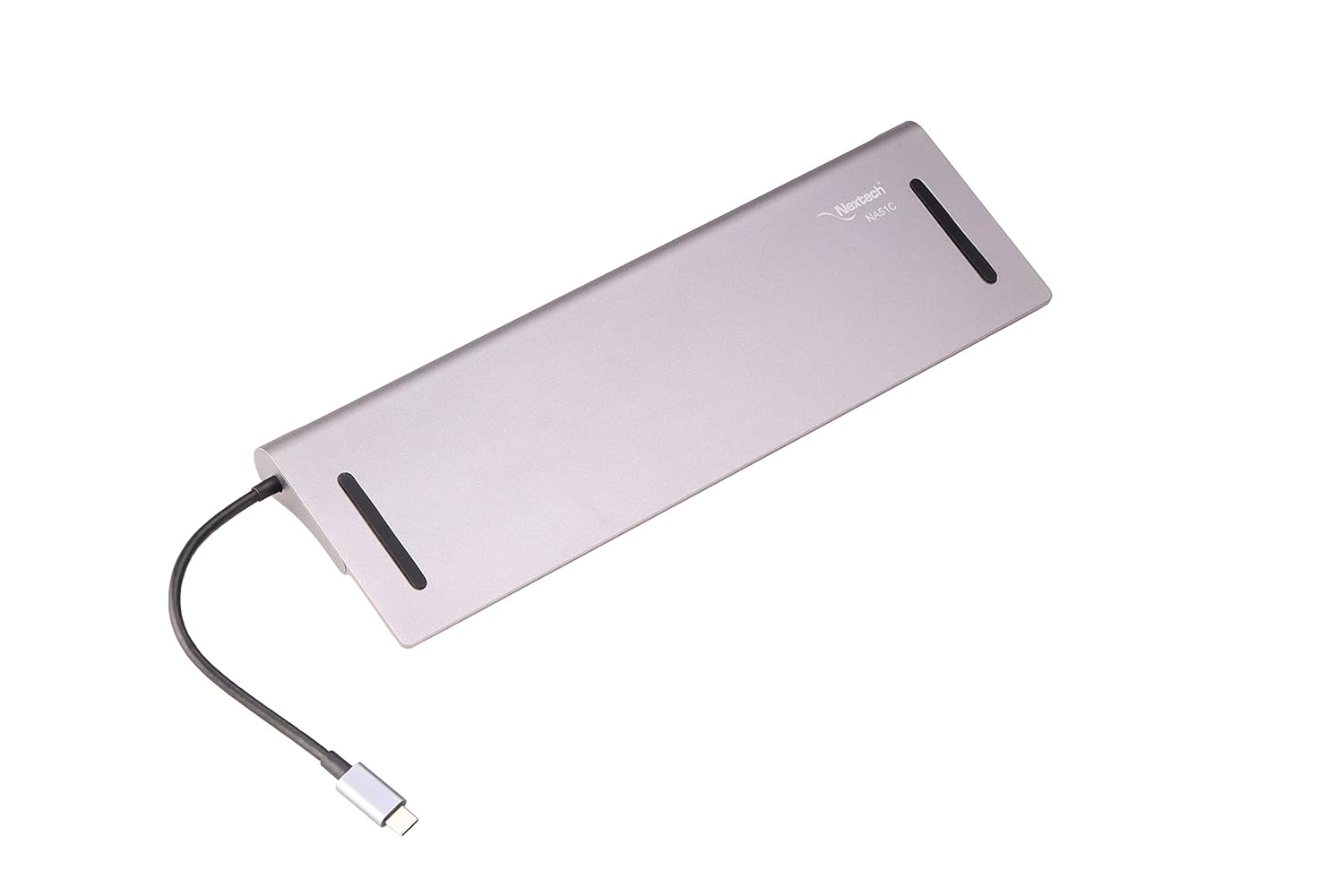 Nextech NA51C 10 in 1 USB-C Docking Station Type-C Adapter with 4K HDMI, VGA Port, PD Charging 100W, USB 3.0, USB 2.0, Aux, Card Readers for Laptop (Silver Colour)