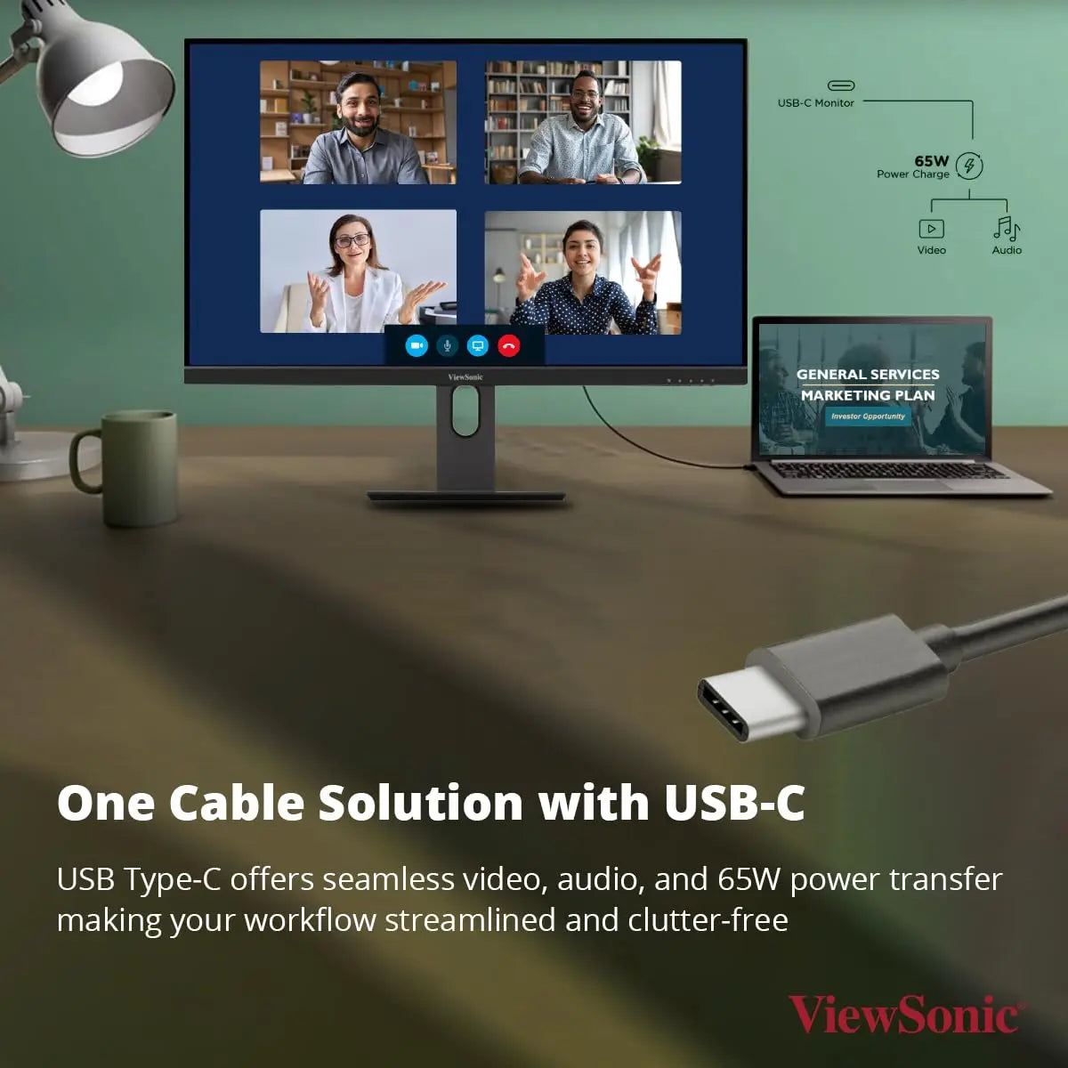 ViewSonic VX2762U-4K 27" 60Hz HDR10 4K UHD IPS HDR10 USB Type-C Monitor with Speakers My Store