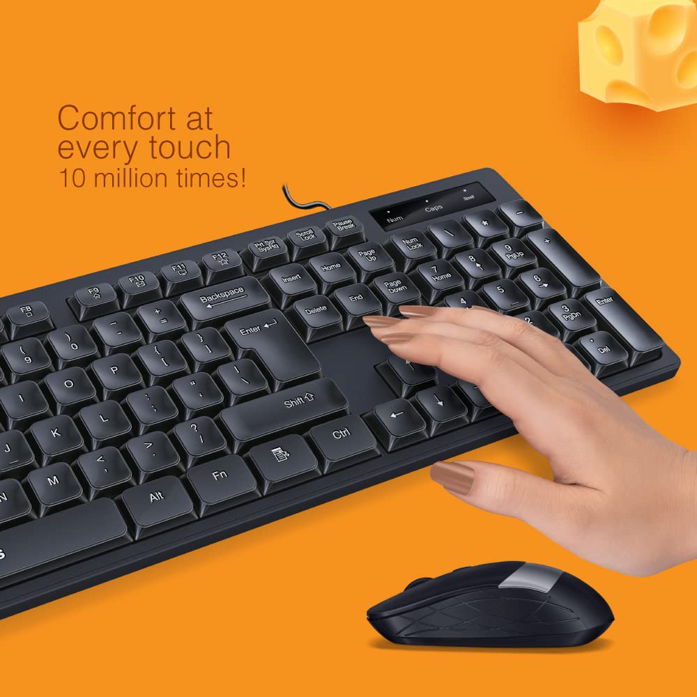 Fingers Cheesy  Wired Keyboard and Mouse Combo Black