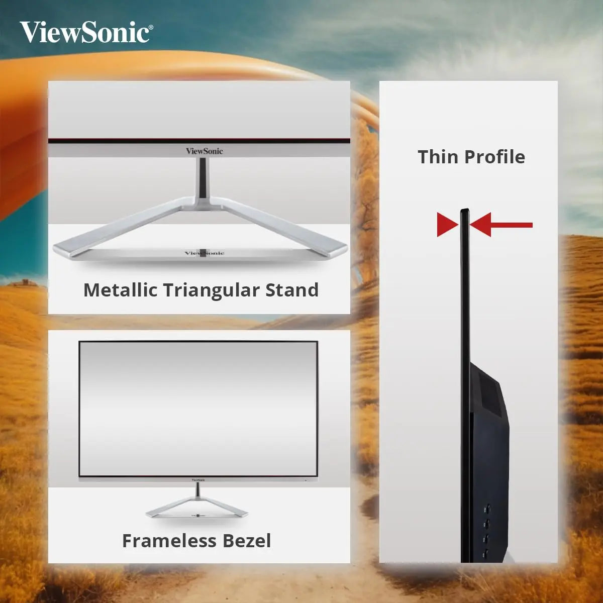 ViewSonic VX2476-SH 24" 75Hz 1920x1080 FHD IPS Frameless Panel sRGB Monitor My Store