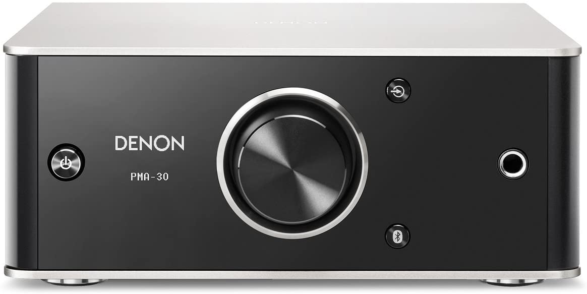Denon PMA-30 Integrated Stereo Amplifier - Compact Design 30W x 2 Channels  Bluetooth Streaming, USB-B Input  Horizontal or Vertical Orientation  Included USB-A to USB-B Cable