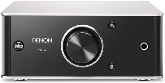 Denon PMA-30 Integrated Stereo Amplifier - Compact Design 30W x 2 Channels  Bluetooth Streaming, USB-B Input  Horizontal or Vertical Orientation  Included USB-A to USB-B Cable