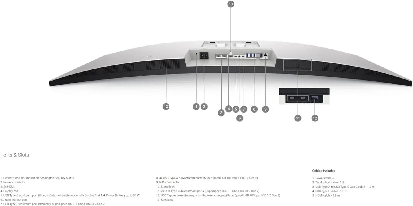 Dell U4924DW 49" 60Hz 1440p Dual QHD IPS Panel USB-C Curved Monitor with Dual Speakers My Store