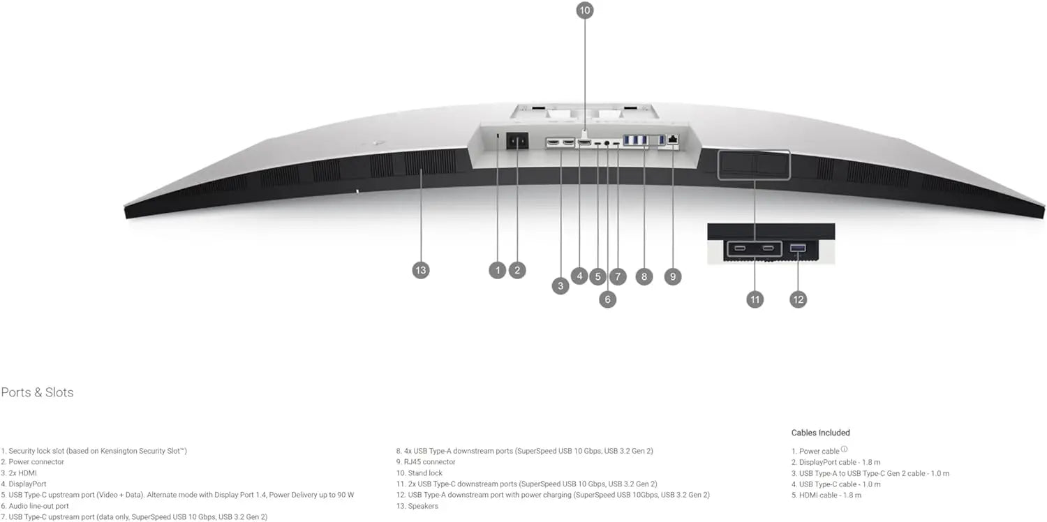 Dell U4924DW 49" 60Hz 1440p Dual QHD IPS Panel USB-C Curved Monitor with Dual Speakers My Store