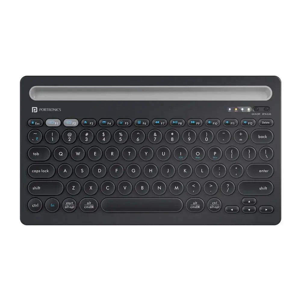 Portronics Bubble Dock Wireless Keyboard with Tablet Holder 2.4 GHz RF & Bluetooth 5.3
