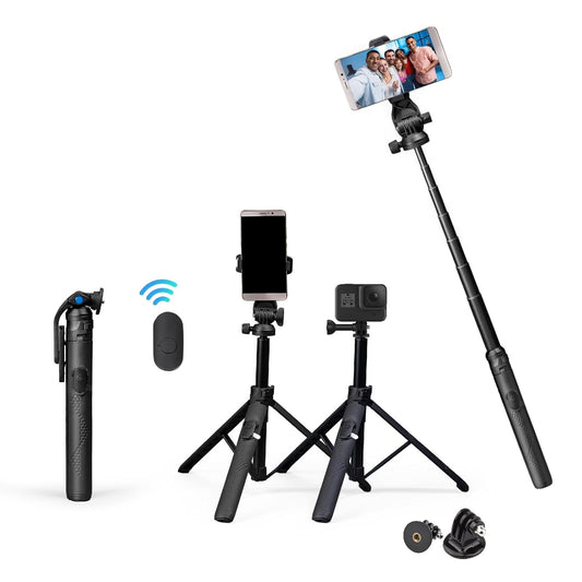 Digitek DTR-525 SS Portable Long Tripod Selfie Stick with 3 Legs Tripod