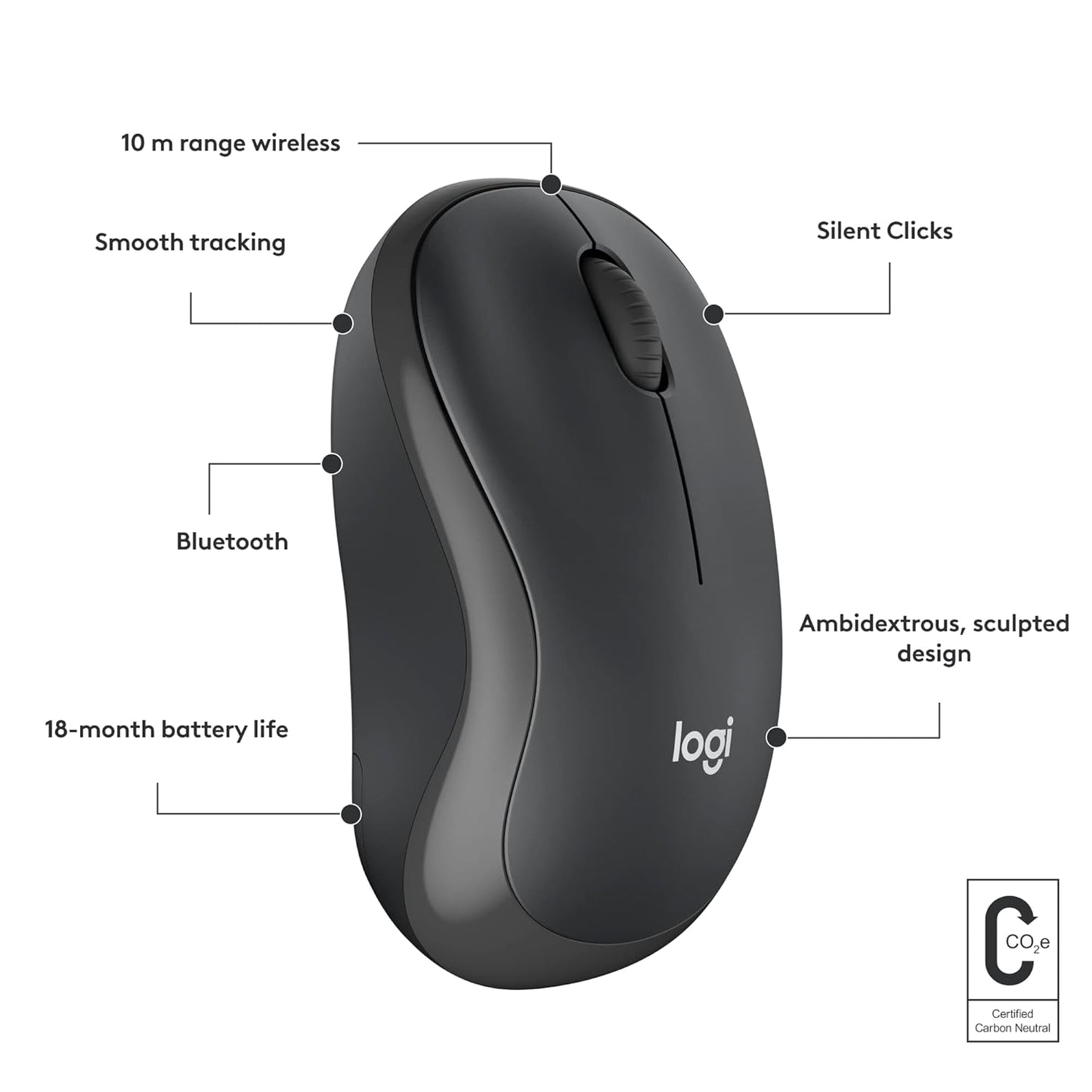 Logitech M240 Silent Wireless Bluetooth Mouse Black
