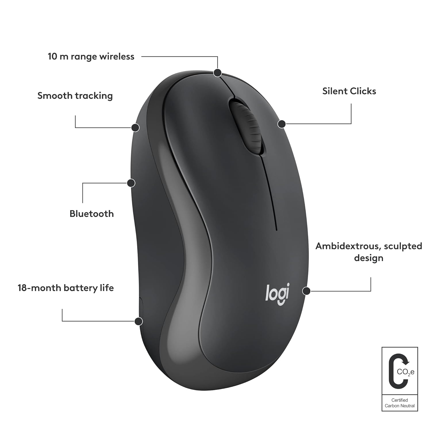 Logitech M240 Silent Wireless Bluetooth Mouse Black