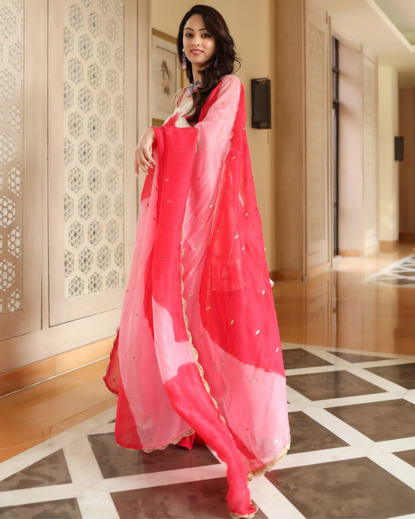 Glazzing White Tie And Dye Sharara Set My Store