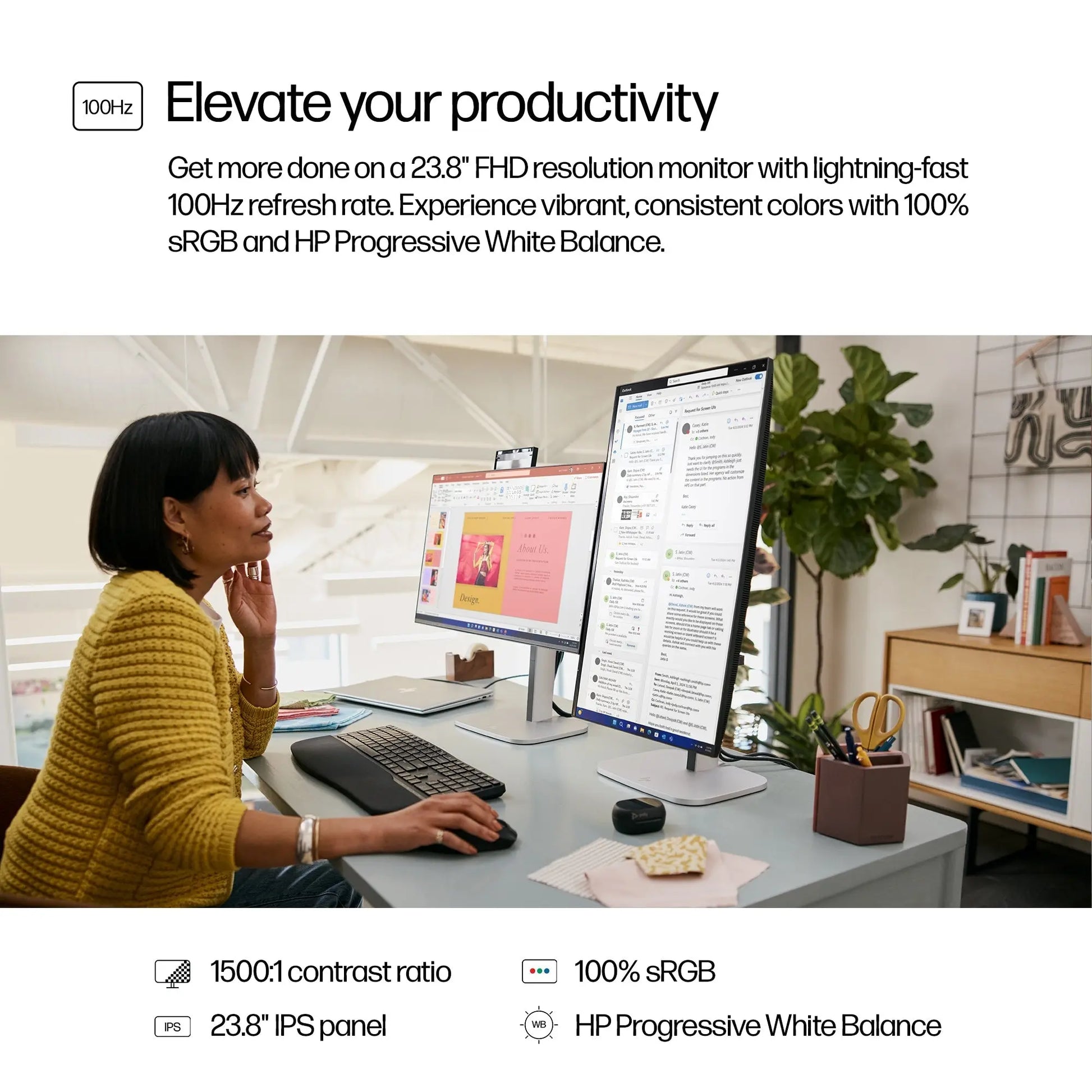 HP S5 Pro 524PF 23.8" 75Hz 1080p FHD IPS Panel 100% sRGB Anti Glare Monitor My Store