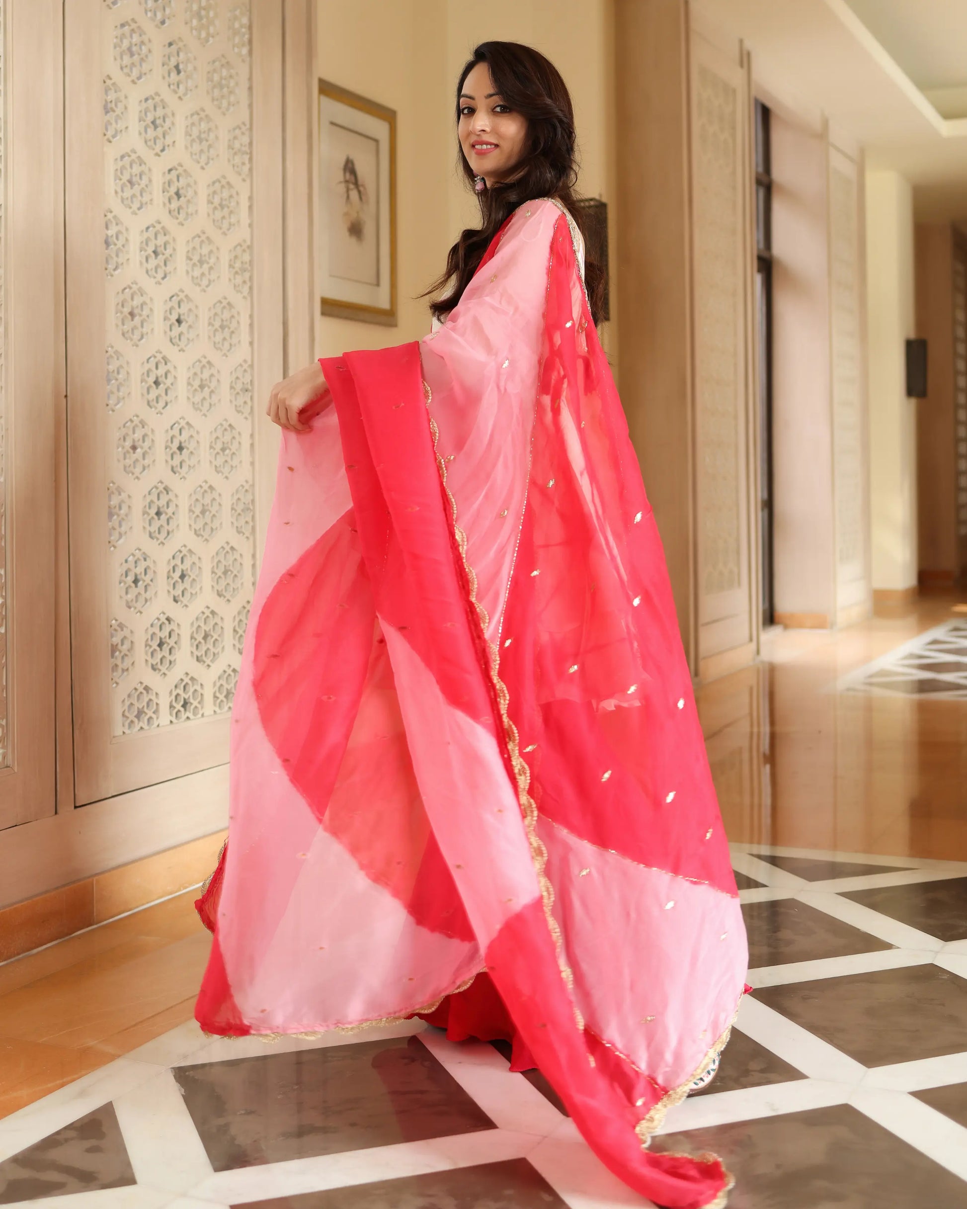 Glazzing White Tie And Dye Sharara Set My Store