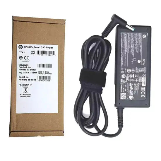 HP Original 65w 19.5v  3.33a Blue Pin  4.5mm x 3.0mm Laptop Adapter