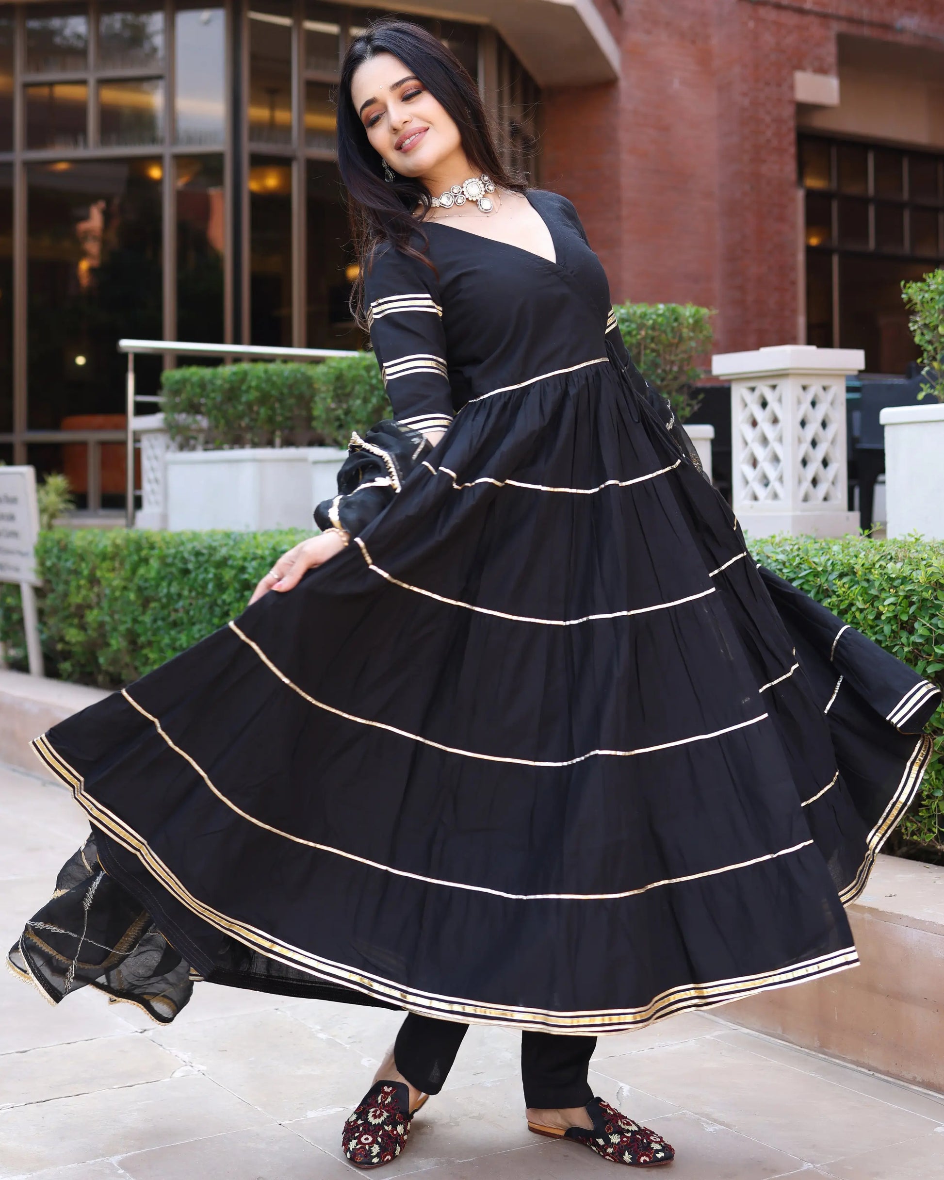 Black Iris Gotapatti Suit Set My Store