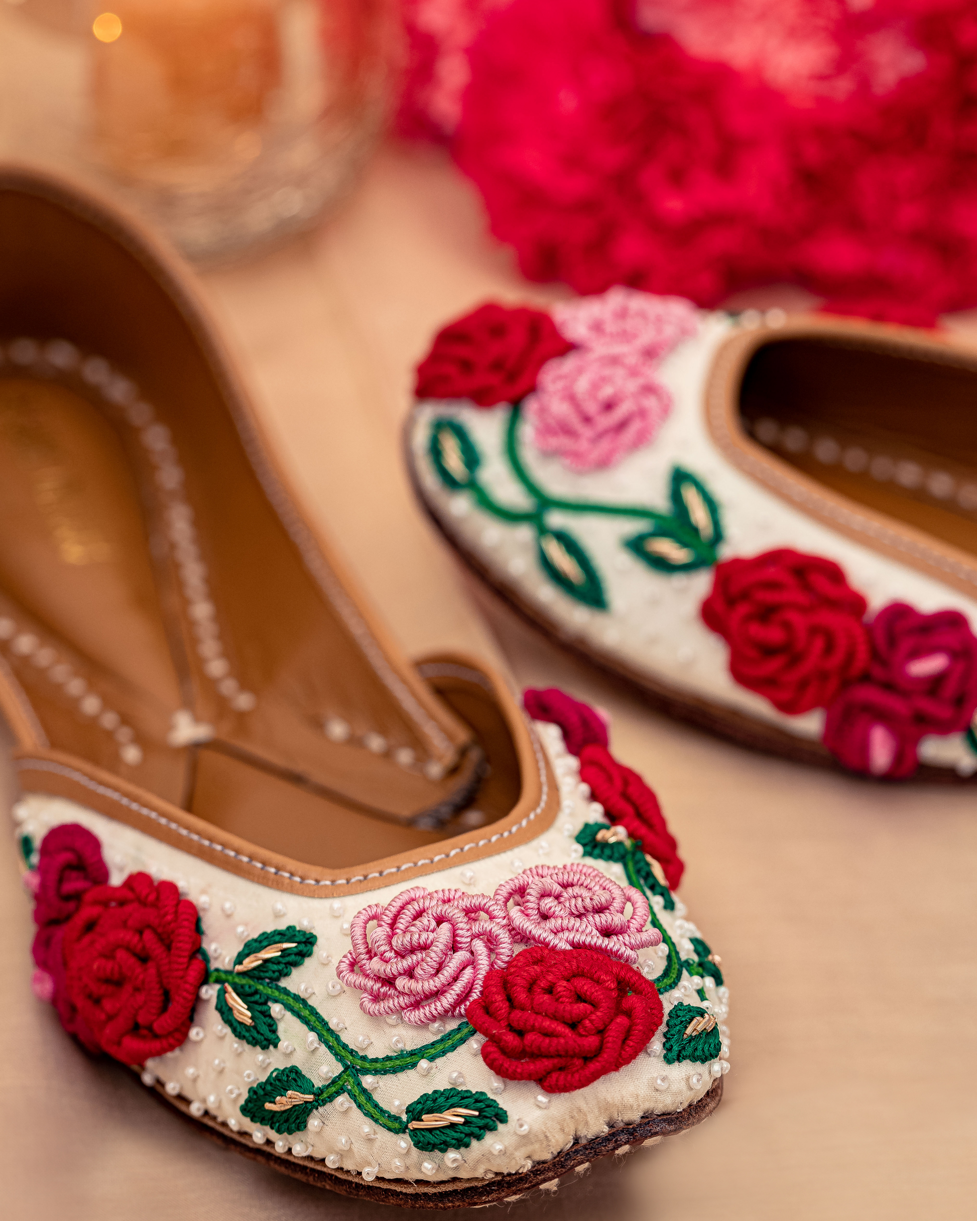 Floral Pop Handcrafted Jutti Quick Cart