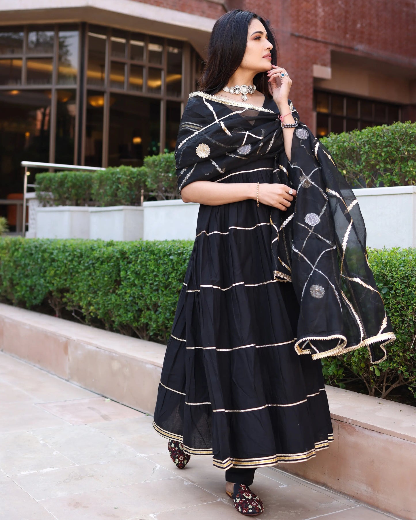 Black Iris Gotapatti Suit Set My Store