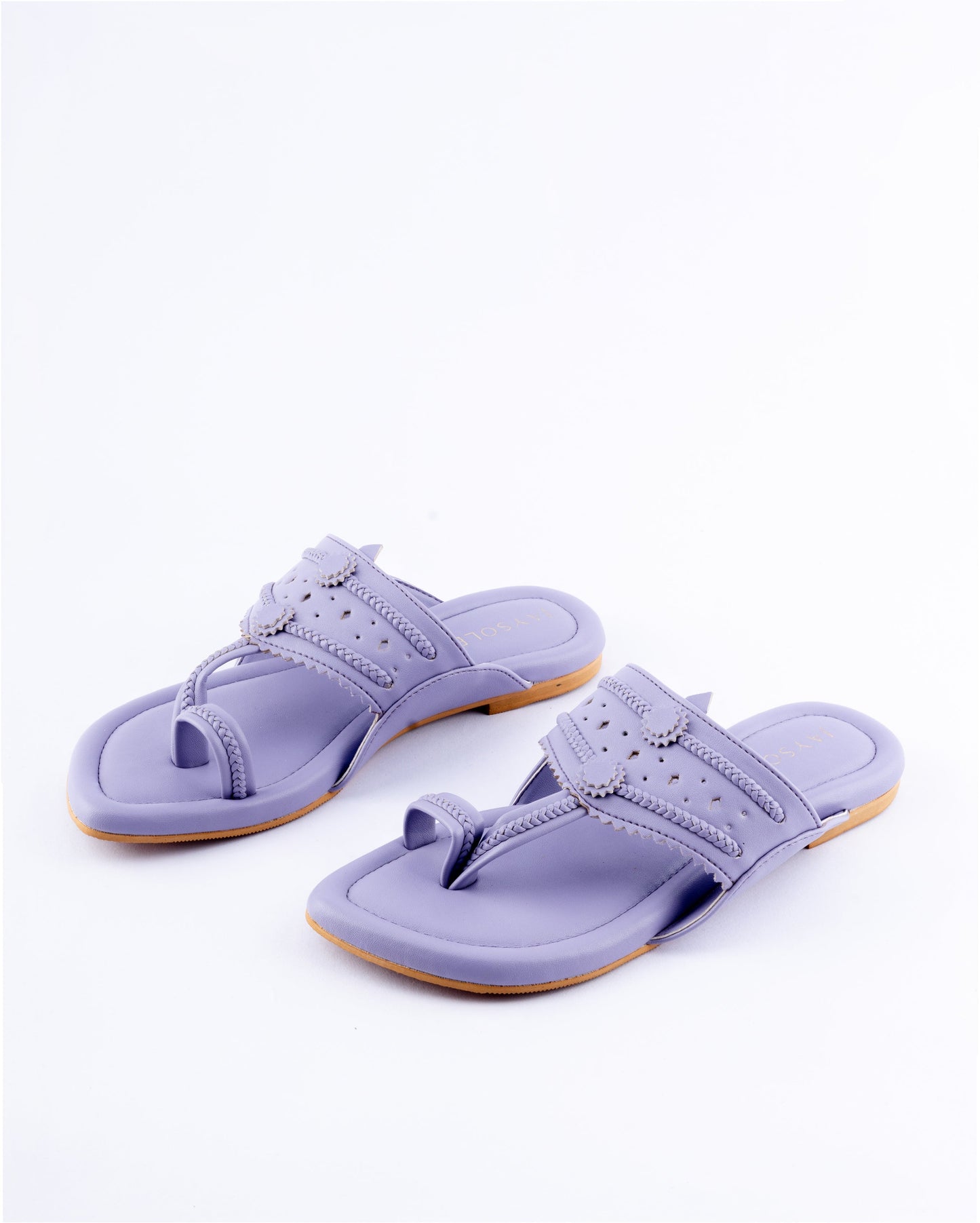 Chatelle Lavender Solid Kolha Flats My Store