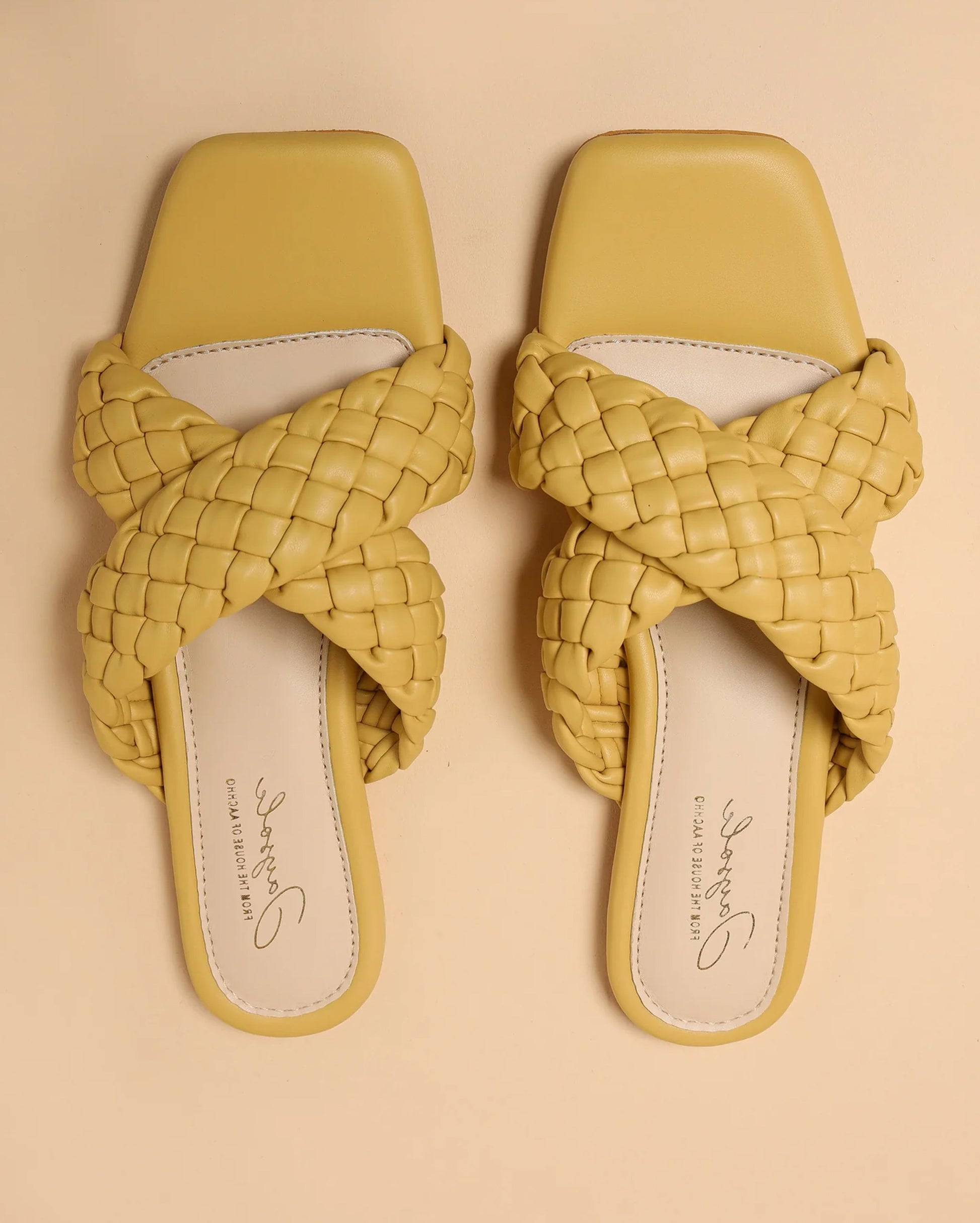 Blazing Yellow Braided Flats My Store