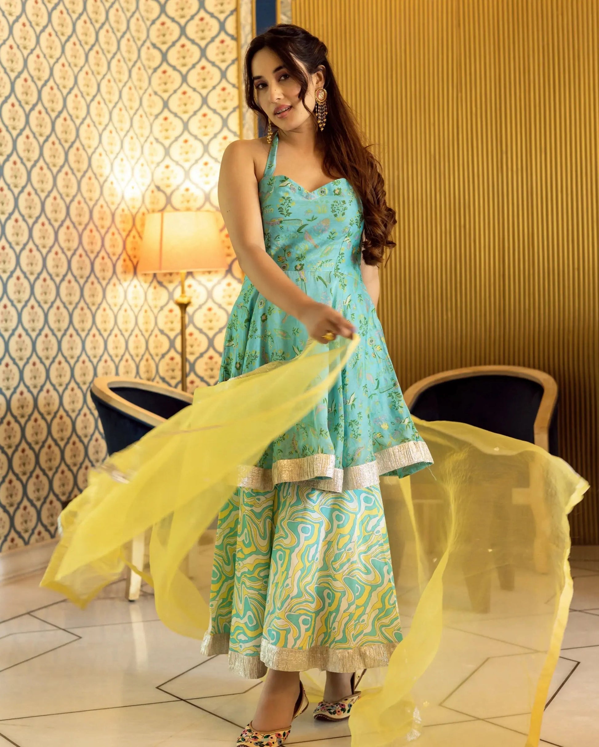 Firosa Chanderi Sharara Set My Store