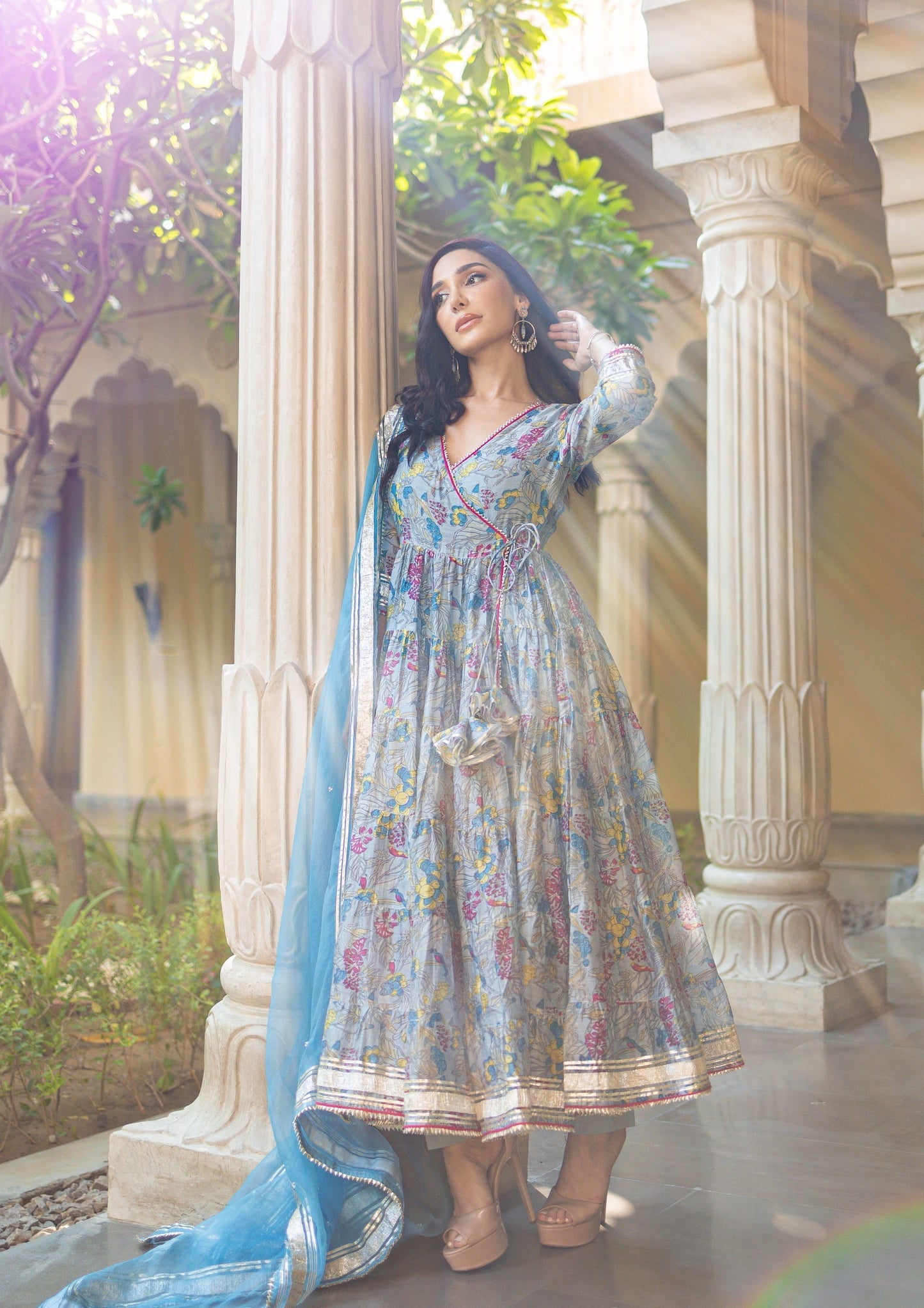 Noori Chanderi Angrakh Suit Set My Store