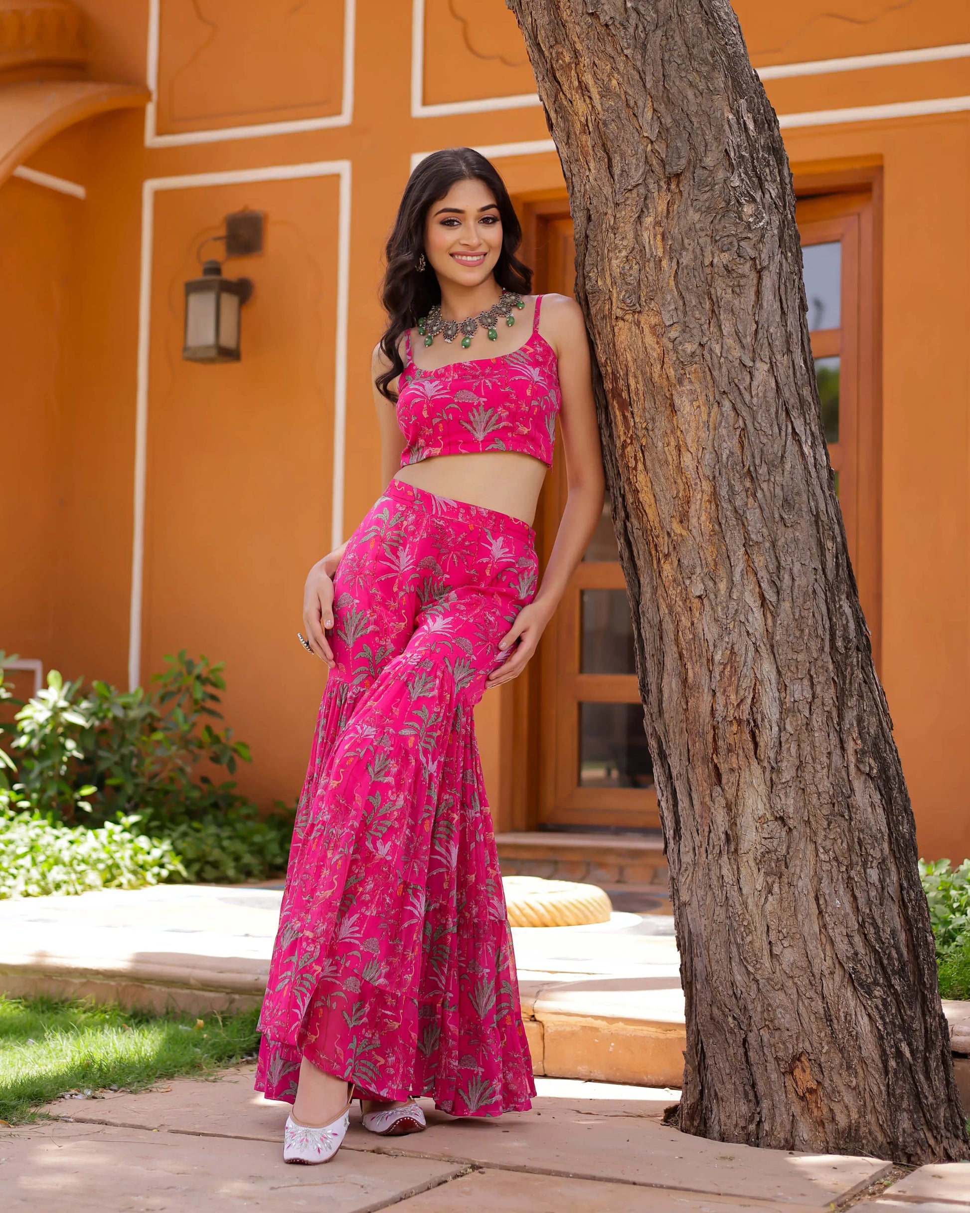 Preet Georgette Cape Sharara Set My Store