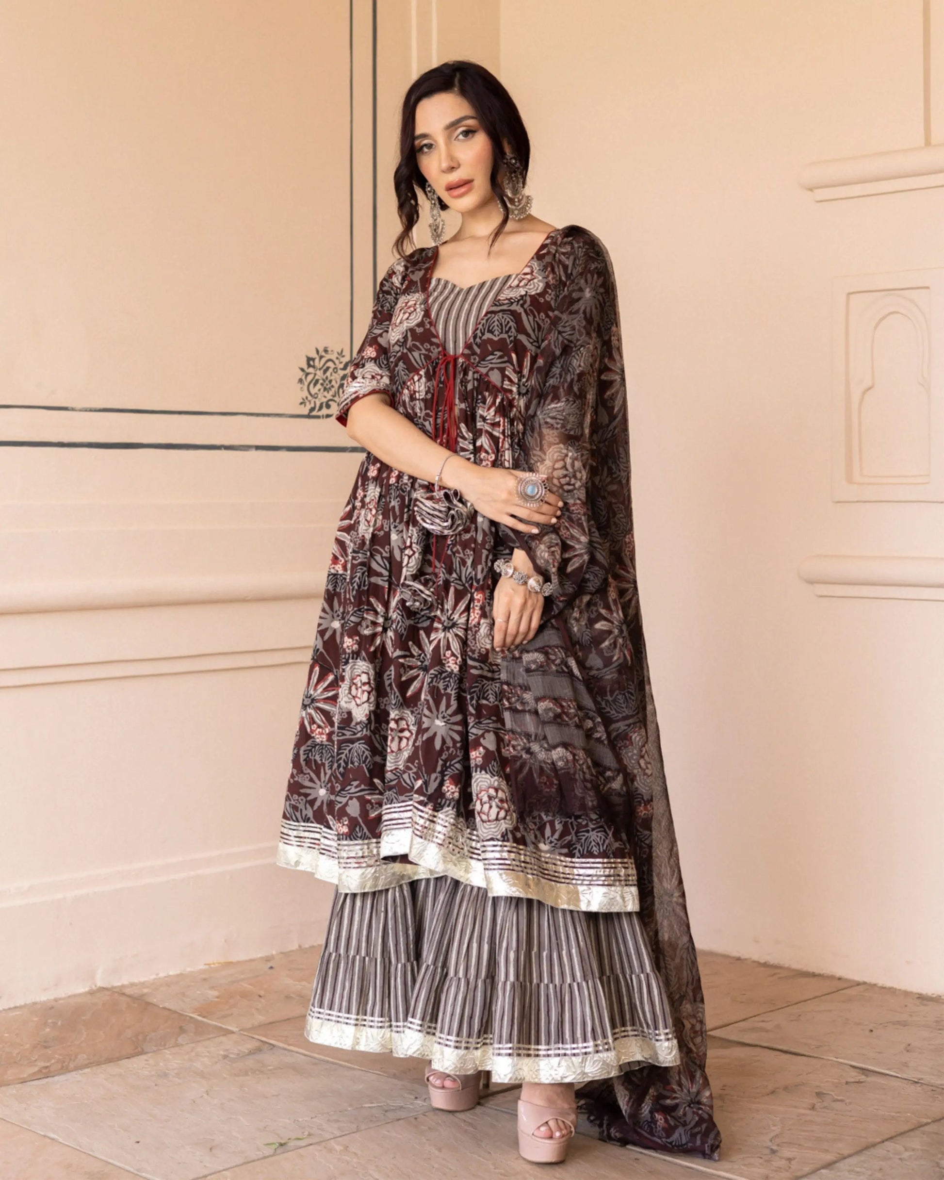 Talao Handblock Gotapatti Sharara Set My Store