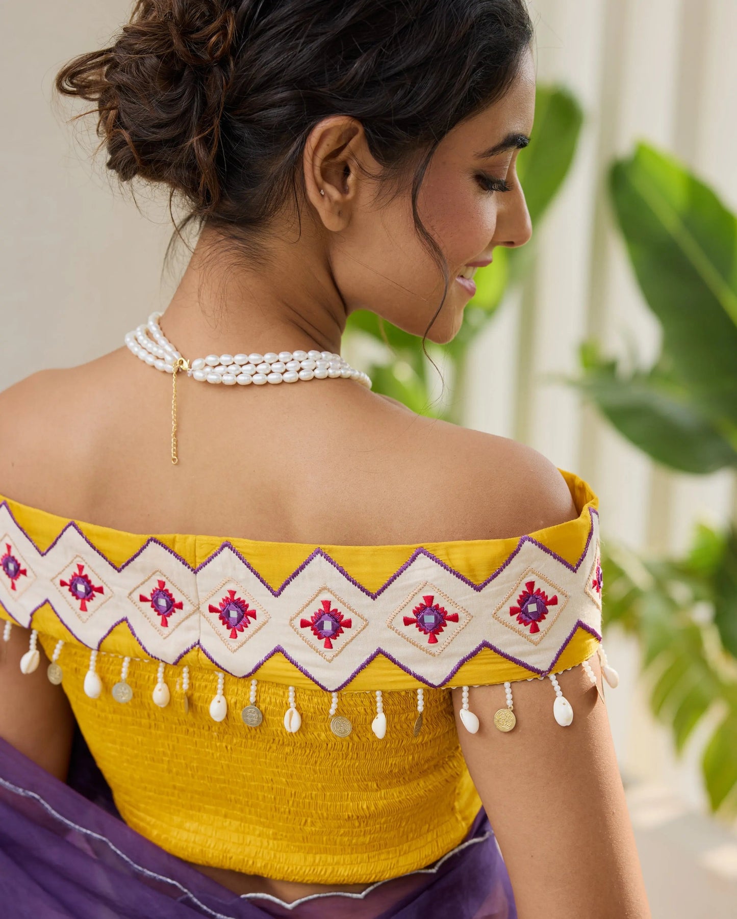 Gypsy Wave Mustard Silk Embroidered Blouse My Store